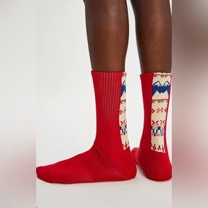 ▪️NWT Free People Front Runner Tube Socks in Red